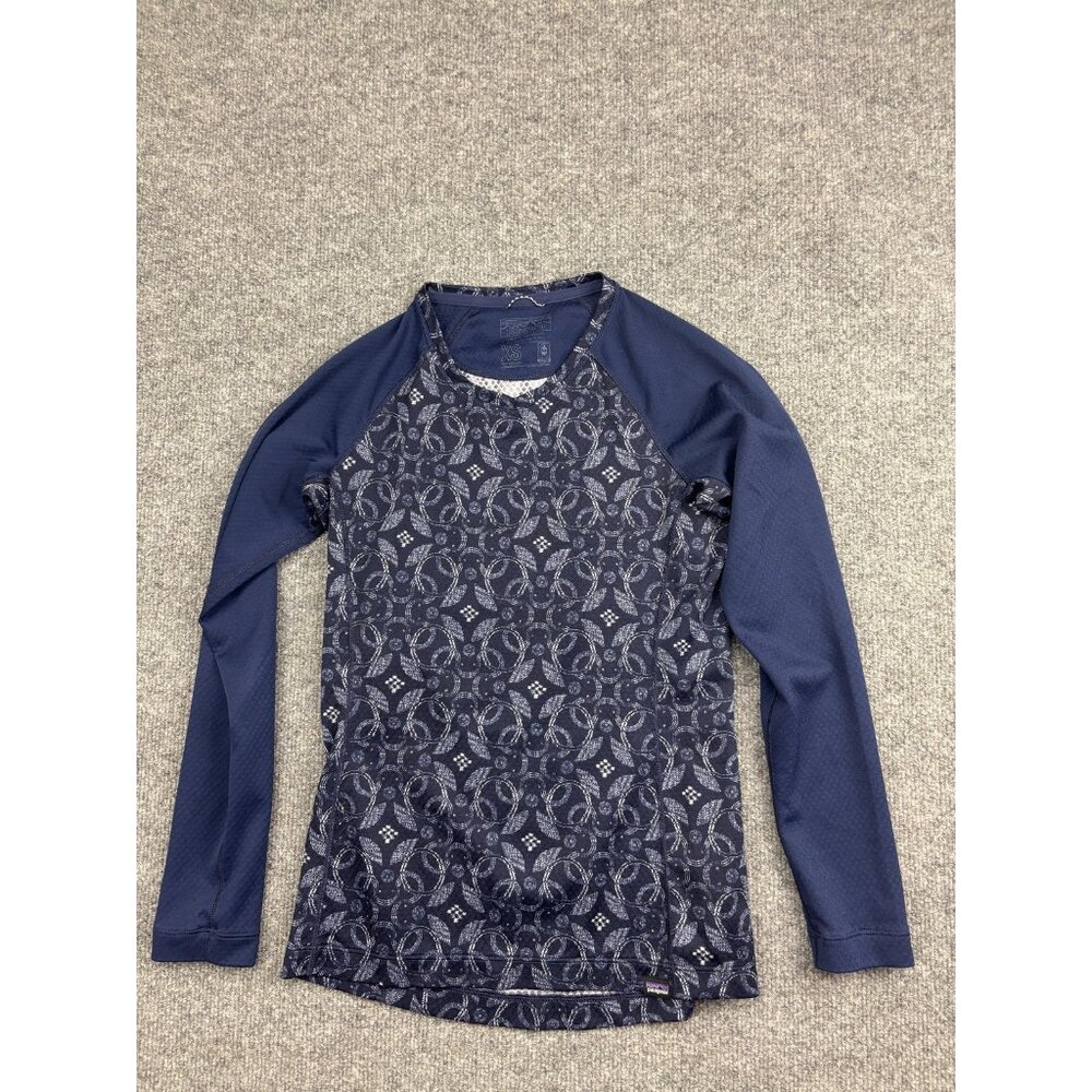 Patagonia Capilene Midweight Shirt‎ Womens XS Blue Long Sleeve Raglan Baselayer